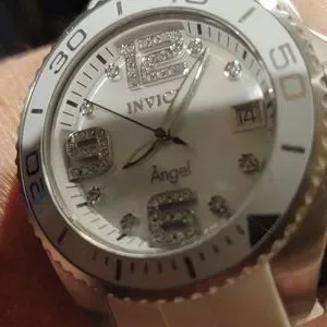 Invicta Angel ladies diamond and mother of pearl watch.  White on white/silver Invicta Women main image 2